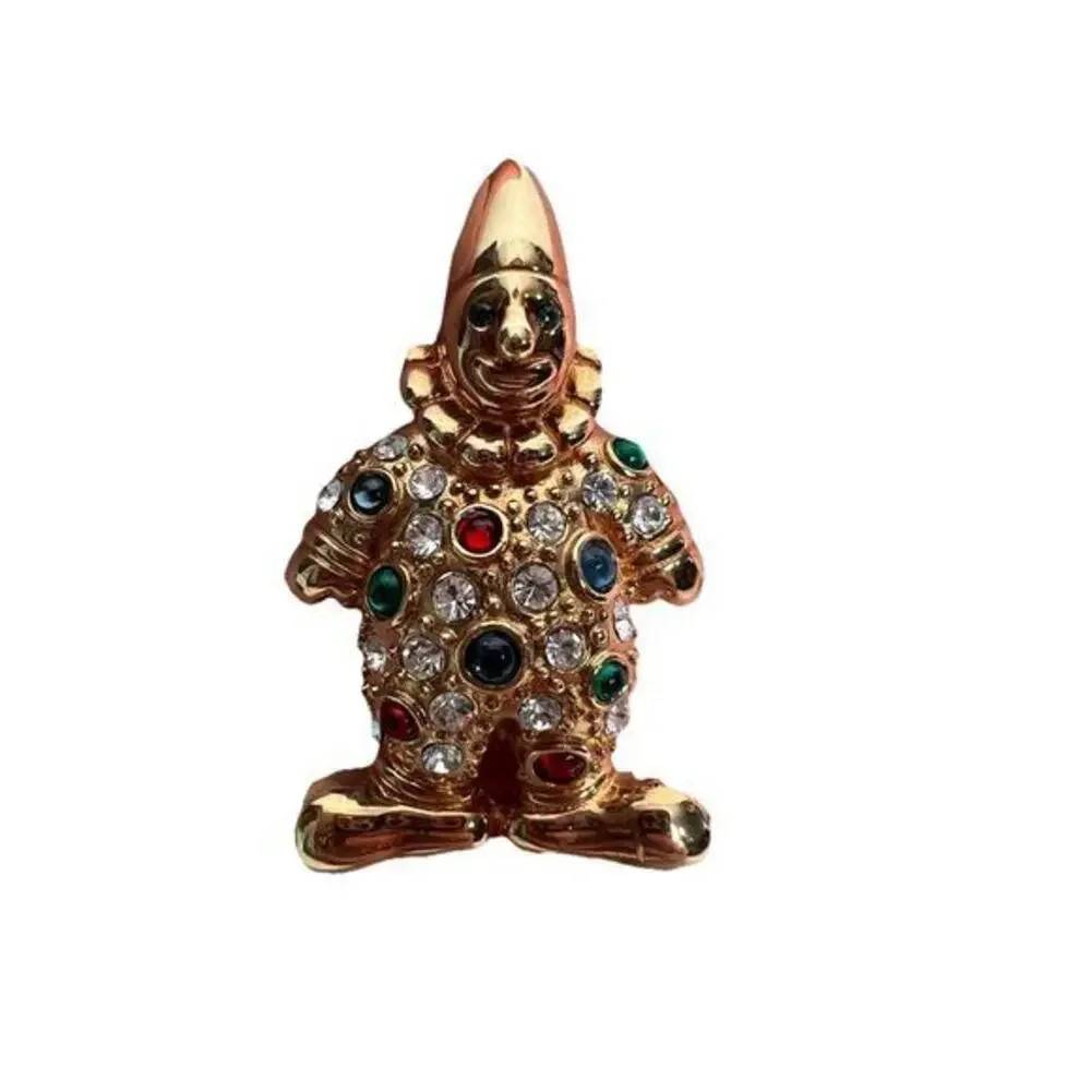 Vintage Krementz Circus Clown Brooch Pin Rhinestones